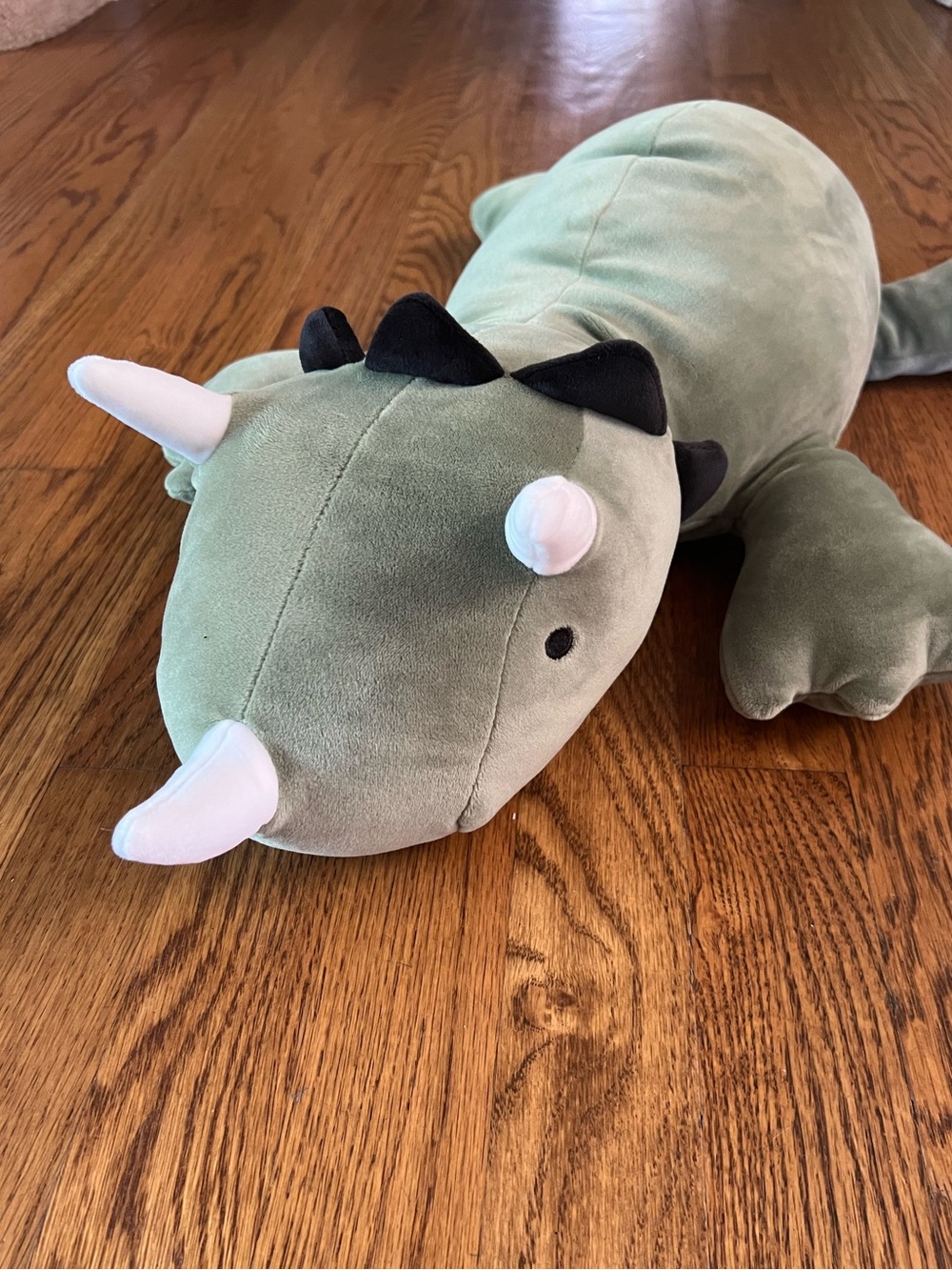 Pillowfort Weighted Plush Dinosaur Triceratops Stuffed Animal 24” 3 lbs Pillow - Picture 5 of 7